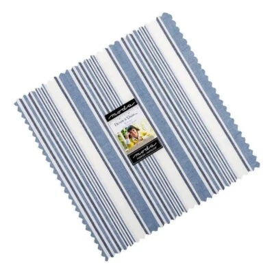 Moda Denim & Daisies Layer Cake By Fig Tree & Co Stripe Check Solid 100% Cotton - Image 1 of 4