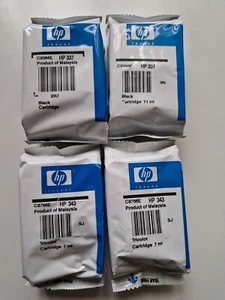 HP 337 + HP 343 X 2 Genuine Black & Colour Cartridges C9364 /C8766E - Total 4! - Picture 1 of 7