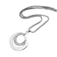 Long Chain Women Fashion Crystal Rhinestone Silver Plated Pendant Necklace Gift