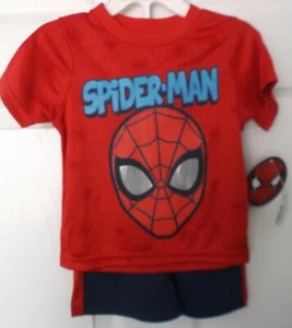 BOYS' SPIDER-MAN 2 PIECE SET - SHORTS & TOP - SIZE 12 MONTHS - NEW WITH TAGS - Picture 1 of 6