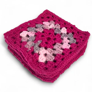 Set Of 4 Handmade Crocheted Dishcloths/Washcloths Purples & Pinks Approx. 5"x 5" - Picture 1 of 3