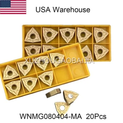 ORIGINAL BRAND 20PCS WNMG080404-MA TIN Carbide insert WNMG431 CNC Excircle turning For MWLNR L