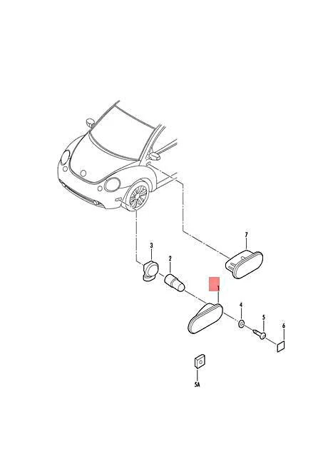 Indicador de señal de giro genuino Volkswagen NOS Beetle 1C1 1C9 9C1 9G1 1C9953049A Foto 1 de 1