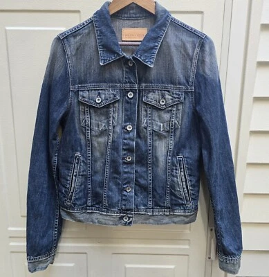 Chaqueta de camionero de mezclilla para mujer Big Star azul lavado medio jeans talla L Foto 1 de 4