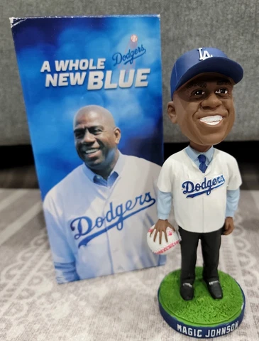 🔥 MAGIC JOHNSON Los Angeles Dodgers 2013 Bobblehead SGA NIB 🔥 Cover