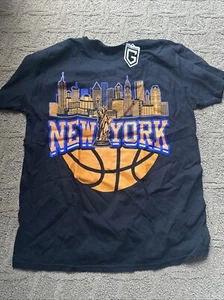 New York NY Knicks Basketball Cityscape Blue & Orange *OFFICIAL Game Garment* - Picture 1 of 6