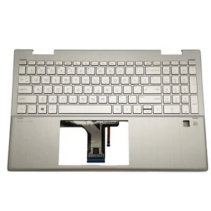 Palmrest Backlit Keyboard For HP 15-ER 15-ER0051NR M45130-001 FPR Hole Silver US - Picture 1 of 5
