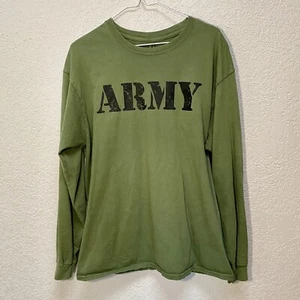 ARMY Shirt Men’s Large Joes USA Athletic Apparel Military Green Long Sleeve Tee - Picture 1 of 8