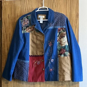 Vintage Koret City Blues Jacket With Patches And Embroidery Size XL - Picture 1 of 7