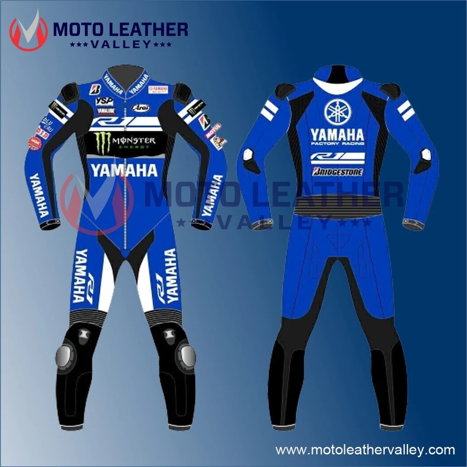 YAMAHA Motorcycle/Motorbike Leather Suit  Mens Racing Biker Leather Suits - Image 1 of 4