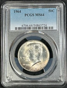 1964 Kennedy Silver Half Dollar PCGS MS64 - Picture 1 of 2