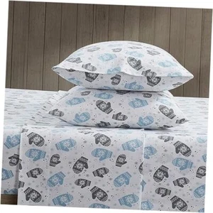 - Queen Sheet Set, 4pc Bedding Set with Matching Pillowcases, Flannel Room - Picture 1 of 7