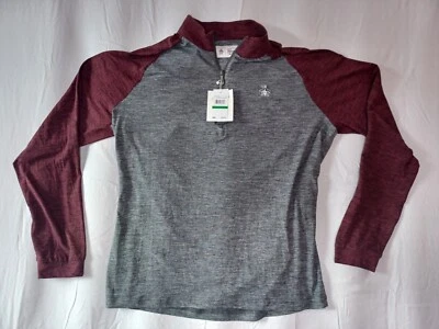 Penguin Quarter 1/4 Zip Pullover Performance Shirt Long Sleeve Gray Mens L NEW - Imagem 1 de 4
