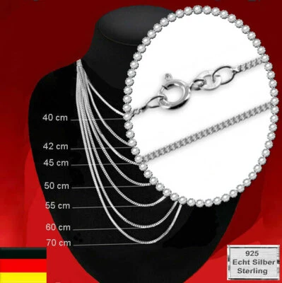 ECHT Sterling Silber 925 Halskette Panzerkette Damen Herren Schmuck Silberkette  - Bild 1 von 4