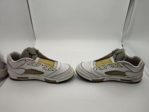 Scarpe da ragazzo Air Jordan 5 Retro Low 819172 122 bianco nero grigio lupo taglia 7 5 anni