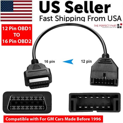 12 Pin OBD1 To 16 Pin OBD2 Convertor Adapter ...