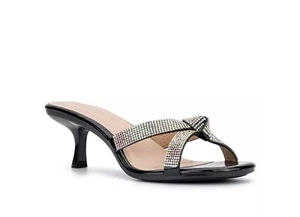Olivia Miller Women's Katie Kitten Heel Rhinestone Dress Sandals Black US 9 M - Picture 1 of 1