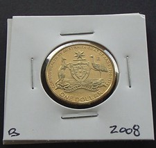2008-B Australia Uncirculated Coat of Arms Privy Mark B One $1 Dollar Coin