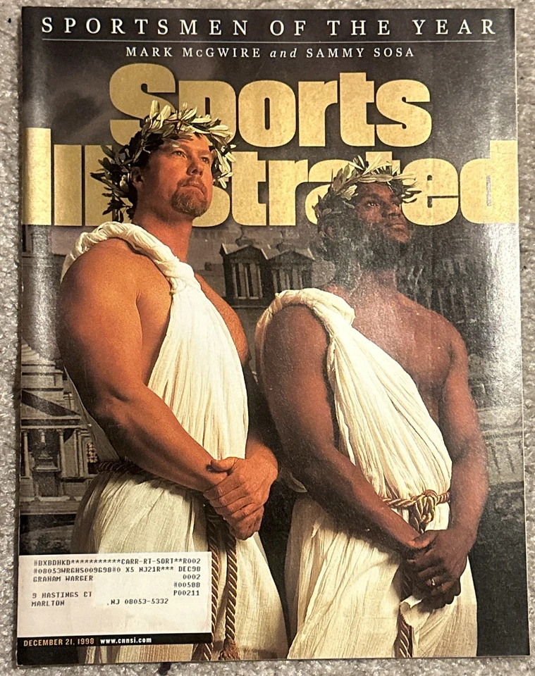 Mark McGwire St Louis Cardinals Sammy Sosa Cubs Baseball Sports Illustrated 1998 - Image 1 of 1