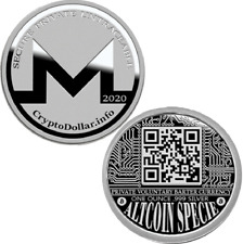Crypto Dollar Monero Altcoin Specie .999 Silver Round Coin QR Code XMR