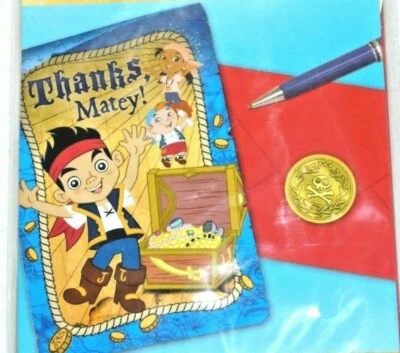 Jake and the Never Land Pirates Thank You Postcards, Notes, 8 Ct, Seals, Red Env - Image 1 of 4