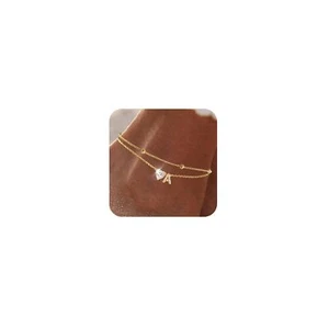 Ankle Bracelets for Women Waterproof 14K Gold Plated CZ Initial Anklet for Wo... - Picture 1 of 9