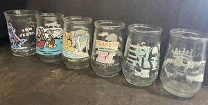 Vintage Welch’s Set of 6 Jelly Jar Juice Glasses Disney Lion King & Others - Picture 1 of 3