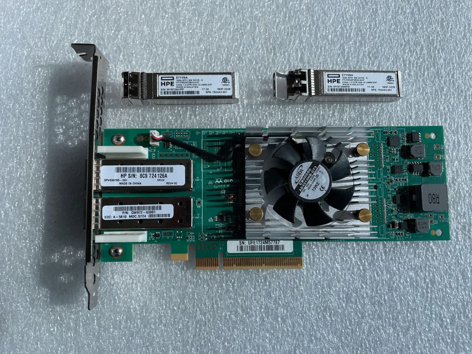 HPE 699765-001  StoreFabric SN1000Q Dual Port 16Gb FC HBA QW972-63001 +2x SFP - Image 1 of 1