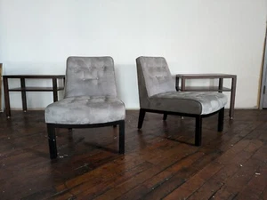 Pair EDWARD WORMLEY Dunbar Slipper Chairs vintage mcm midcentury modern lounge - Picture 1 of 7