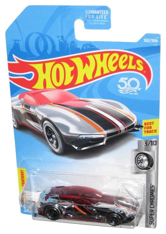Hot Wheels Super Chromes 3/10 (2017) Silver Gazella GT Car 160/365 - Image 1 of 1