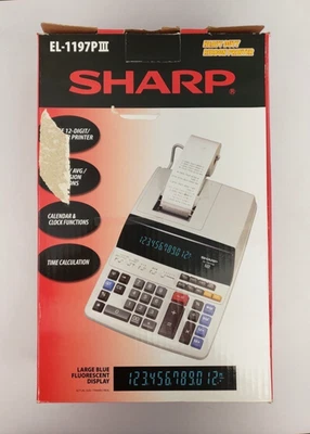 Sharp EL-1197P III 12-Digit 2-Color Electronic Printing Calculator - Image 1 of 3