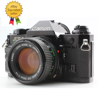 【NEAR MINT】 Canon AE-1 Program Black SLR Neu FD NFD 50mm F/1.4 Kamera aus JAPAN - Bild 1 von 4