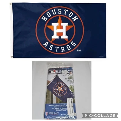 New WinCraft MLB Houston Astros 3' x 5' Flag Blue Indoor Outdoor Baseball Texas - Image 1 of 4
