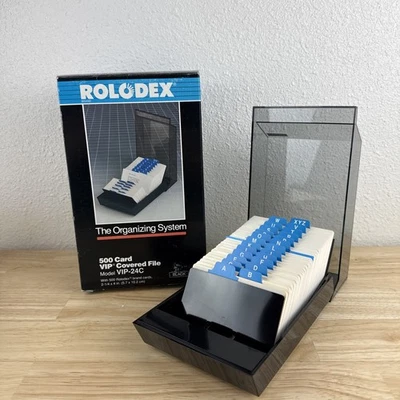 Rolodex The Organizing System Gray VIP-24c  Covered File 500 Card - Image 1 of 4