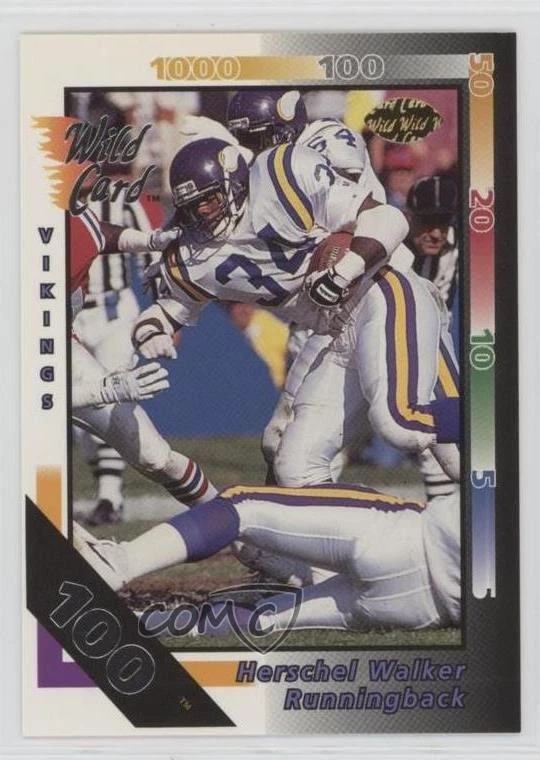 1992 Wild Card 100 Stripe Herschel Walker #63 - Image 1 of 2
