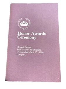 1990 NIH Programa de Ceremonia de Premios de Honor Jack Masur Auditorio Bethesda MD - Imagen 1 de 3