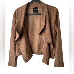 Lysse Suedette Moto Jacke Damen Größe Small Biker asymmetrisch cropped in camel - Bild 1 von 10