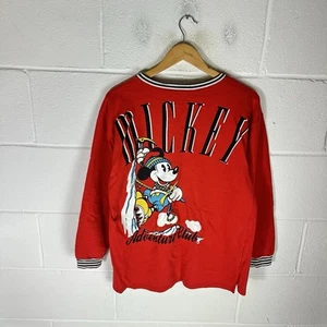 Vintage Disney Shirt Mens Medium Red Mickey Mouse Adventure Club 90s Long Sleeve - Picture 1 of 11