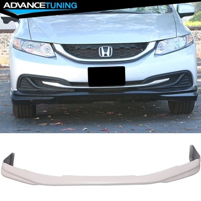 Fits 13-15 Honda Civic 4DR IKON Style Front Bumper Lip PU Painted #NH578 White Foto 1 de 4