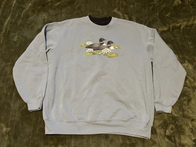 Suéter Vintage Morning Sun Common Loon Abuela Grande Cuello Redondo Sudadera Azul Foto 1 de 4