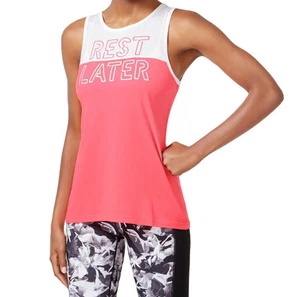 Ideology Rest Later Colorblocked Graphic Tank Top Womens Size Large - Picture 1 of 1
