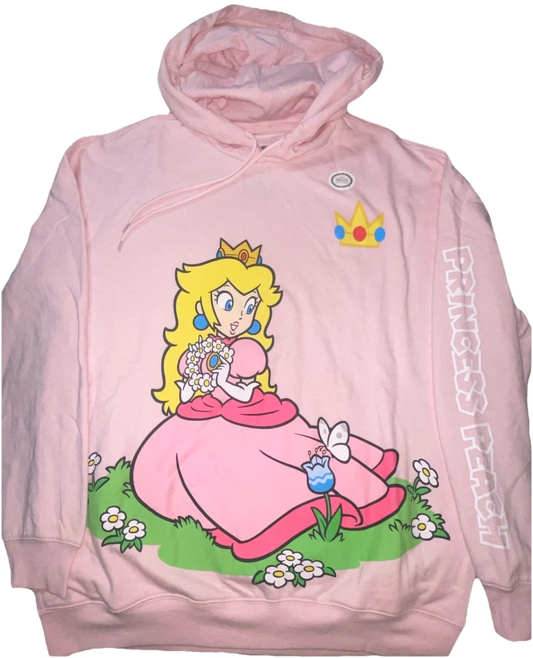 Sudadera con Capucha Super Mario Princesa Melocotón Estampado Jumbo Oficial Nintendo - Nueva Para Hombre’s Med Foto 1 de 4