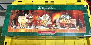 Trim-a-Home Holiday Memories 7 Piece Set Lighted Bayberry Christmas Village - Picture 1 of 10