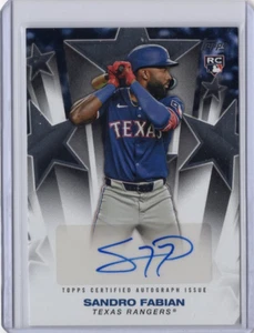 SANDRO FABIAN MLB Rangers 2025 Topps Stars of Baseball RC Auto #BSA2-SF Card - Foto 1 di 2