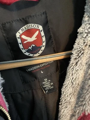 Women’s 1 Madison Expedition Faux Fur Hooded Black Coat Size 1X - Image 1 of 4