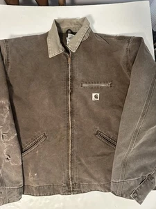Giacca Carhartt J97 CHT vintage marrone uomo taglia 3XL cappotto alto lavoro abbigliamento da lavoro - Foto 1 di 14