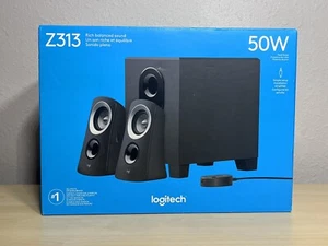 Logitech Z313 2.1-Channel Speaker System 50 Watt With Subwoofer Black For MAC PC - Afbeelding 1 van 8