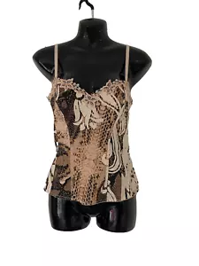 CLASS ROBERTO CAVALLI ANIMAL PRINT CORSET TOP SIZE 1 40 / UK 8 - Picture 1 of 8