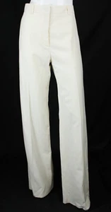 VALENTINO 2021 Ivory Wool Crepe High-Waisted Wide-Leg Dress Pants 44 NEW - Picture 1 of 9
