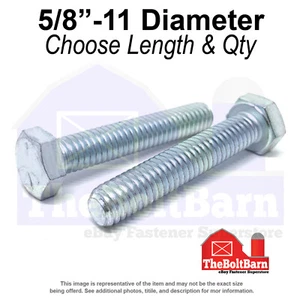 5/8"-11 Grade 5 Coarse Hex Tap Bolts Zinc Clear (Choose Length & Qty) - Picture 1 of 11